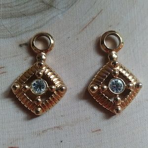 Vintage metal rhinestone pendants